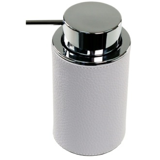 Soap Dispenser Soap Dispenser, Round, Made From Faux Leather, In White Finish Gedy AC80-02